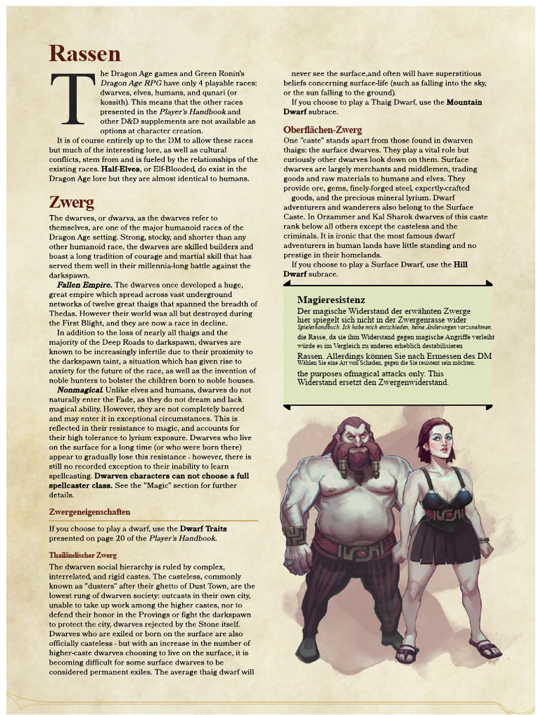 Dragon Age 5. Edition - Rassen - Klassen | PDF