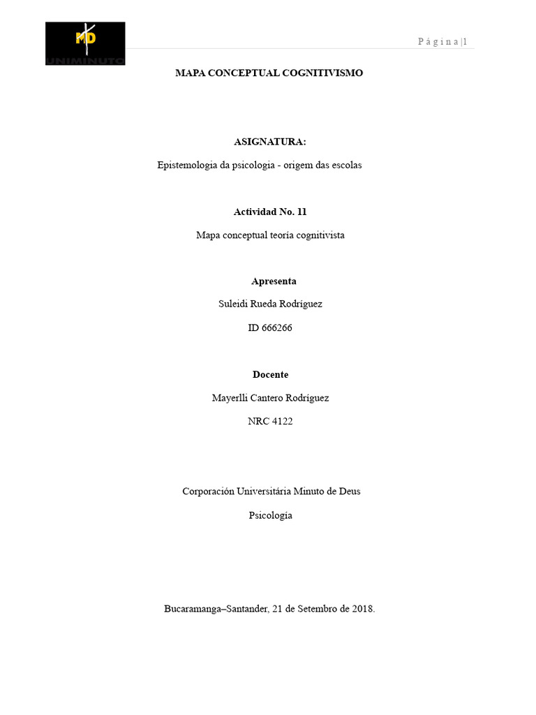 Mapa Conceitual do Cognitivismo em Psicologia | PDF | Aprendizado ...
