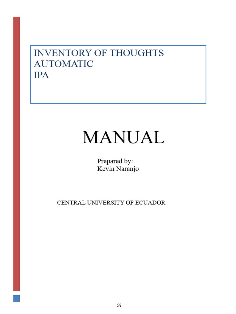 Inventory of Automatic Thoughts for Teens | PDF | Thought | Internal ...