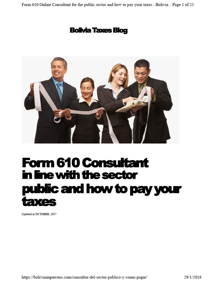 Bolivia Form 610 Tax Guide for Consultants | PDF | Taxes | Taxpayer