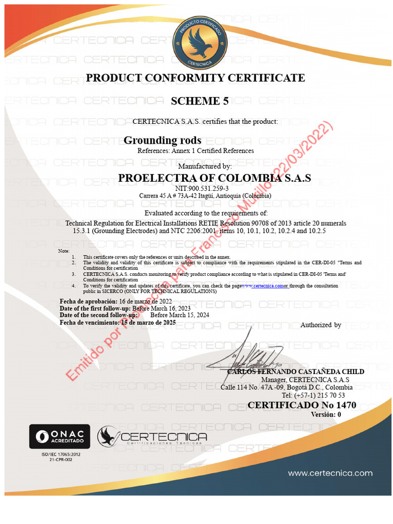 Product Certificate For SPT Rods | PDF