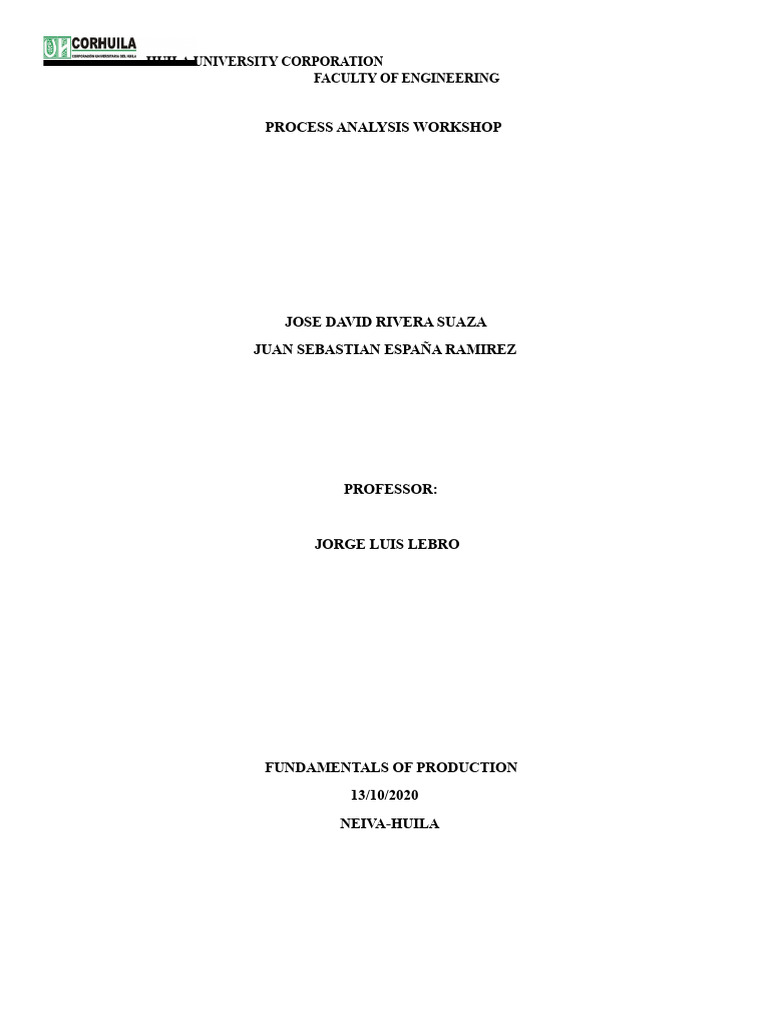 Production Process Analysis Workshop | PDF | Glasses | Data