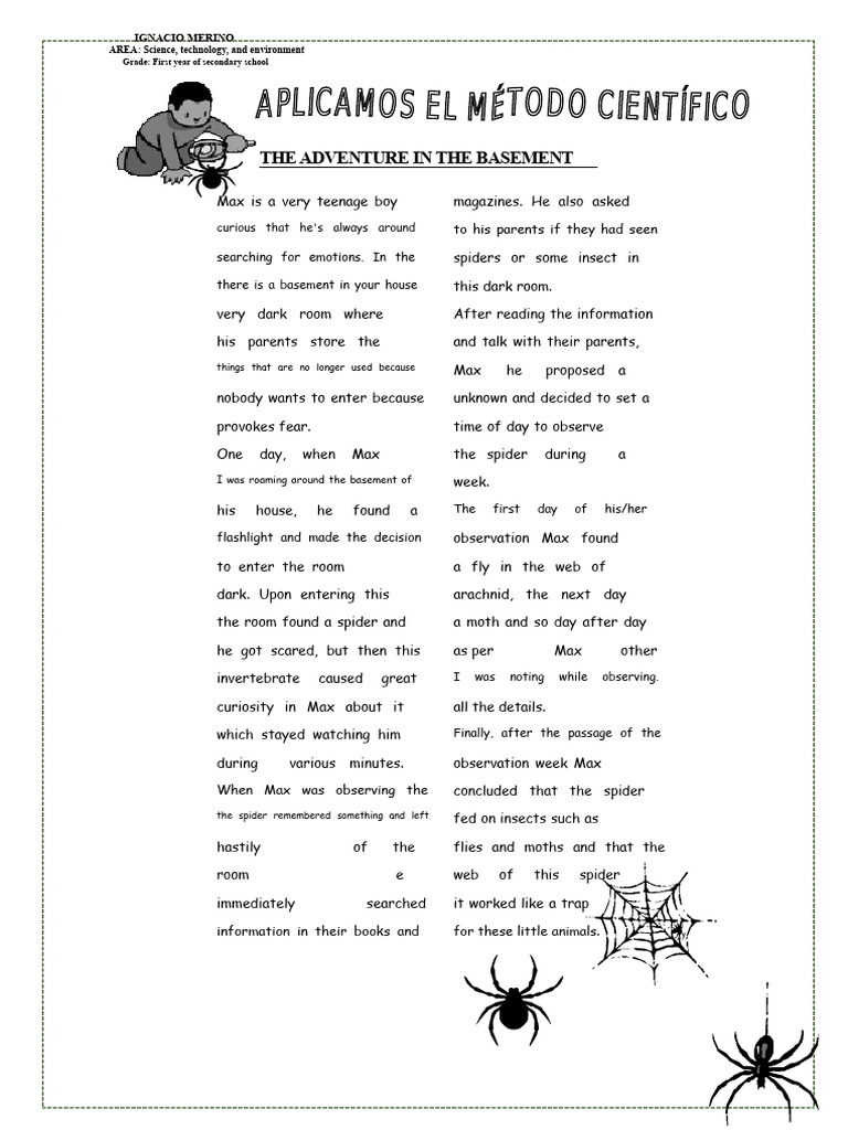 Max's Spider Observation Adventure | PDF | Spider