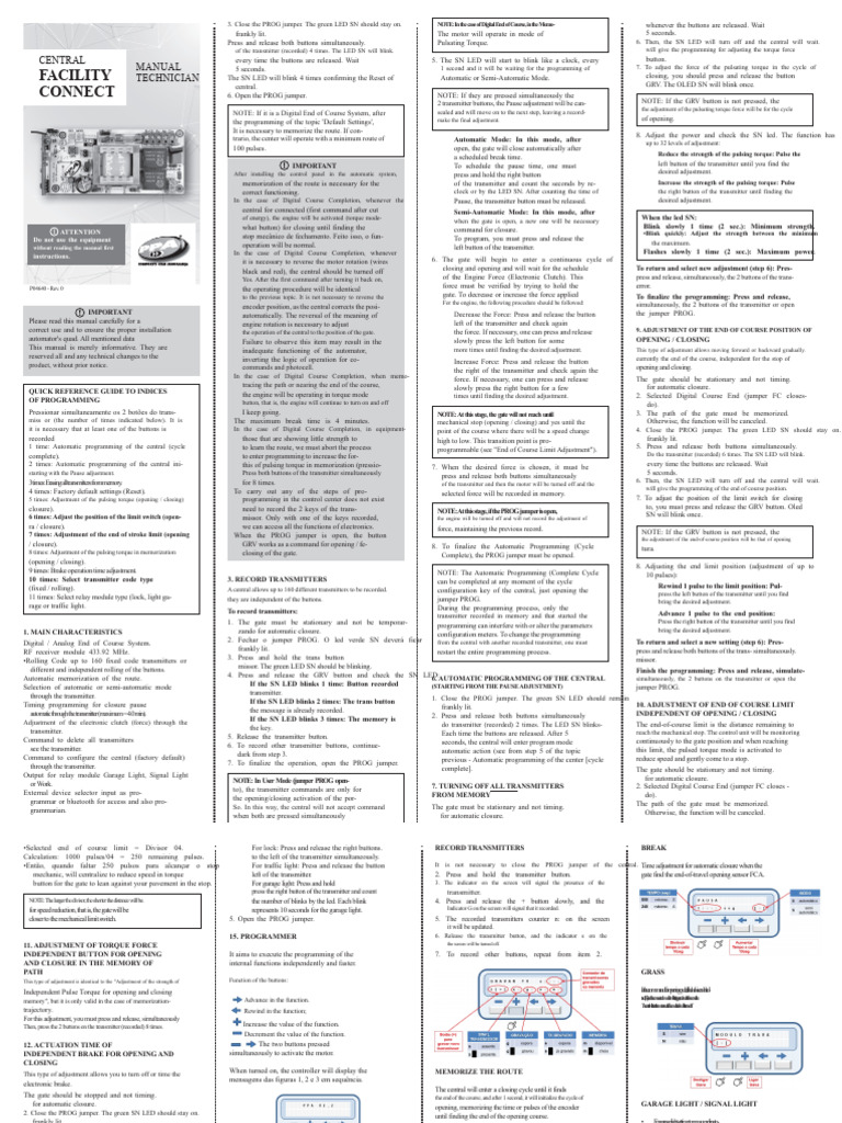 Facility Connect Instruction Manual | PDF | Traffic Light | Transmitter