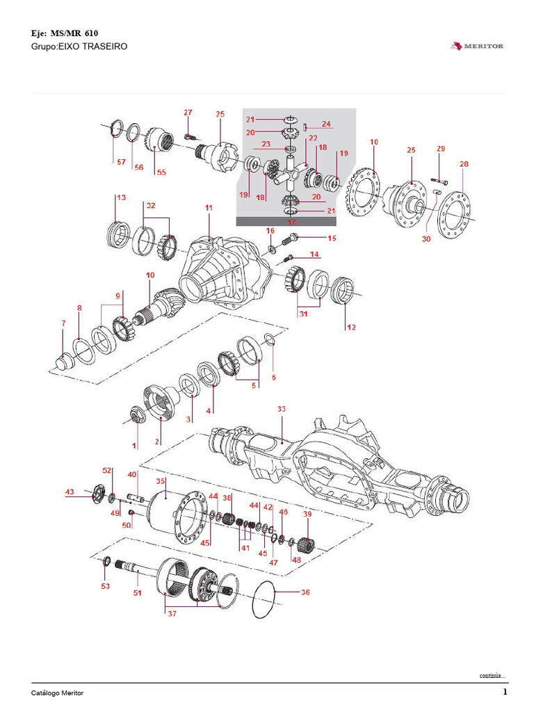 Diferencial Meritor MS-MR610 | PDF | Máquinas | Cinemática