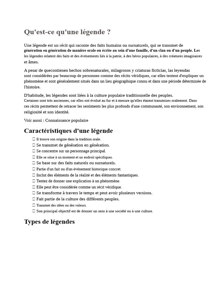 Comprendre les légendes et leurs types | PDF | Yéti | Dragon
