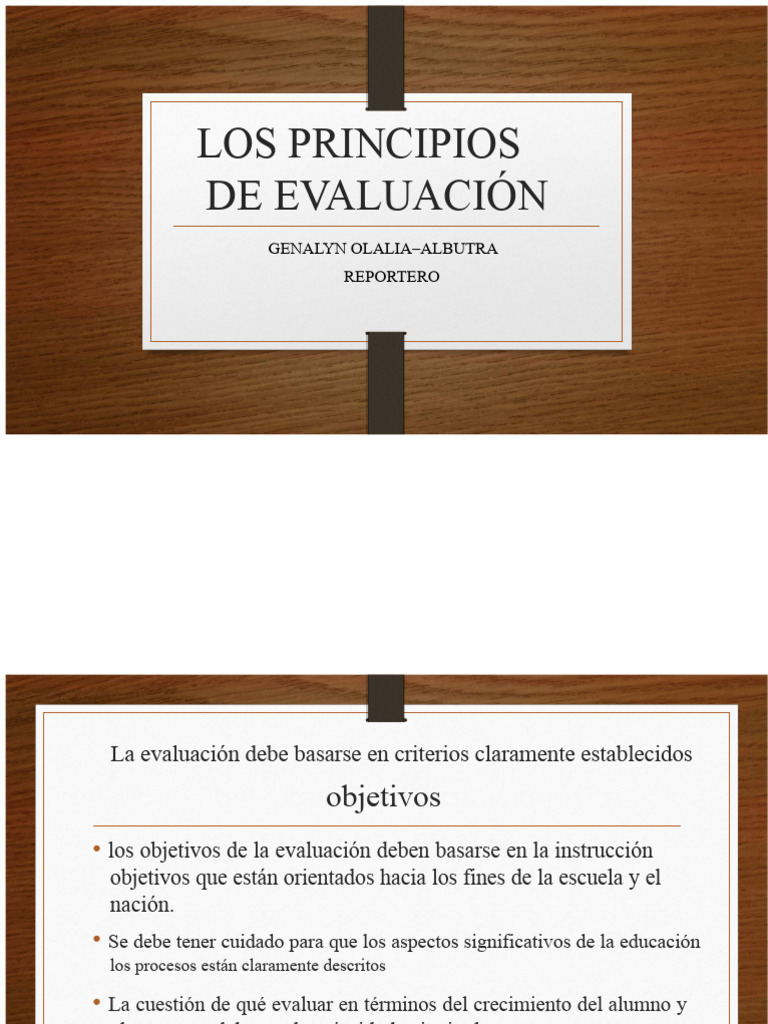 Principios Clave de Evaluación Educativa | PDF | Evaluación | Enseñando