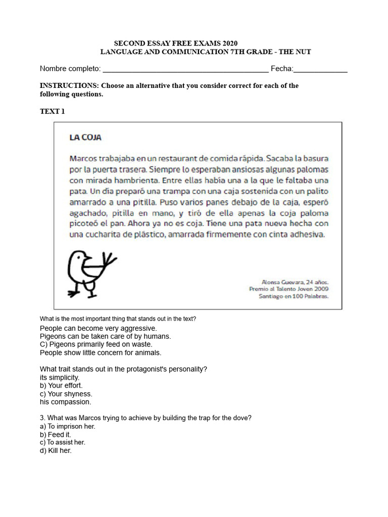 ESSAY 7TH GRADE LANGUAGE AND COMMUNICATION | PDF | Poetry | Genre