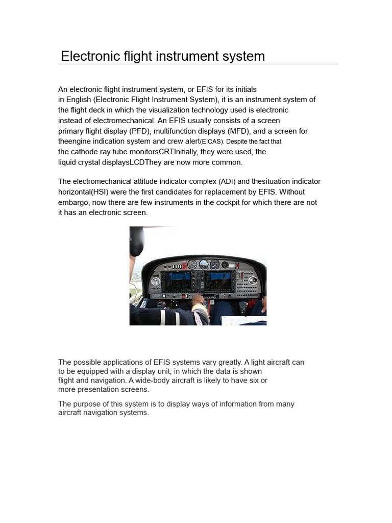 Electronic Flight Instrument System | PDF | Aviation | Aircraft