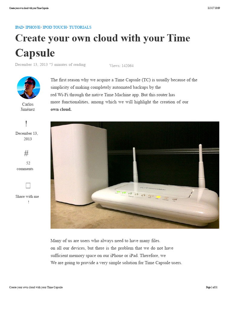Create a Cloud with Time Capsule | PDF | Wi Fi | Computer Network