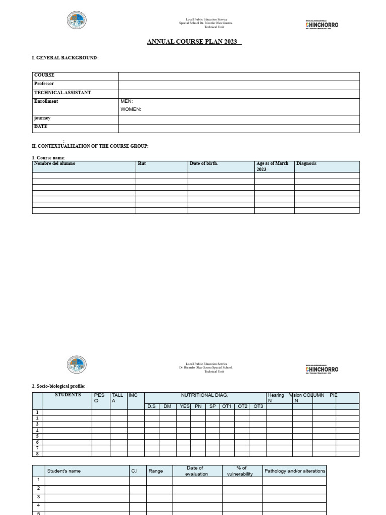 Annual Course Plan 2023 - Special School | PDF | Behavioural Sciences ...