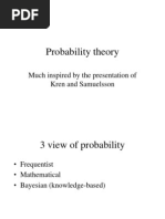 Probability Theory: Much Inspired by The Presentation of Kren and Samuelsson