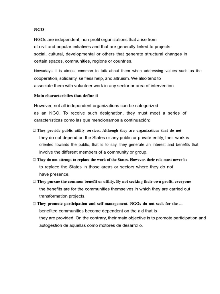 Understanding NGOs: Functions and Laws | PDF | Non Governmental ...