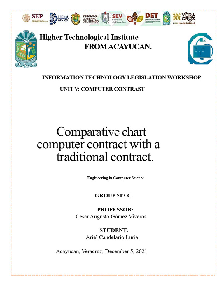 Computer Contract Vs Traditional Contract. | PDF