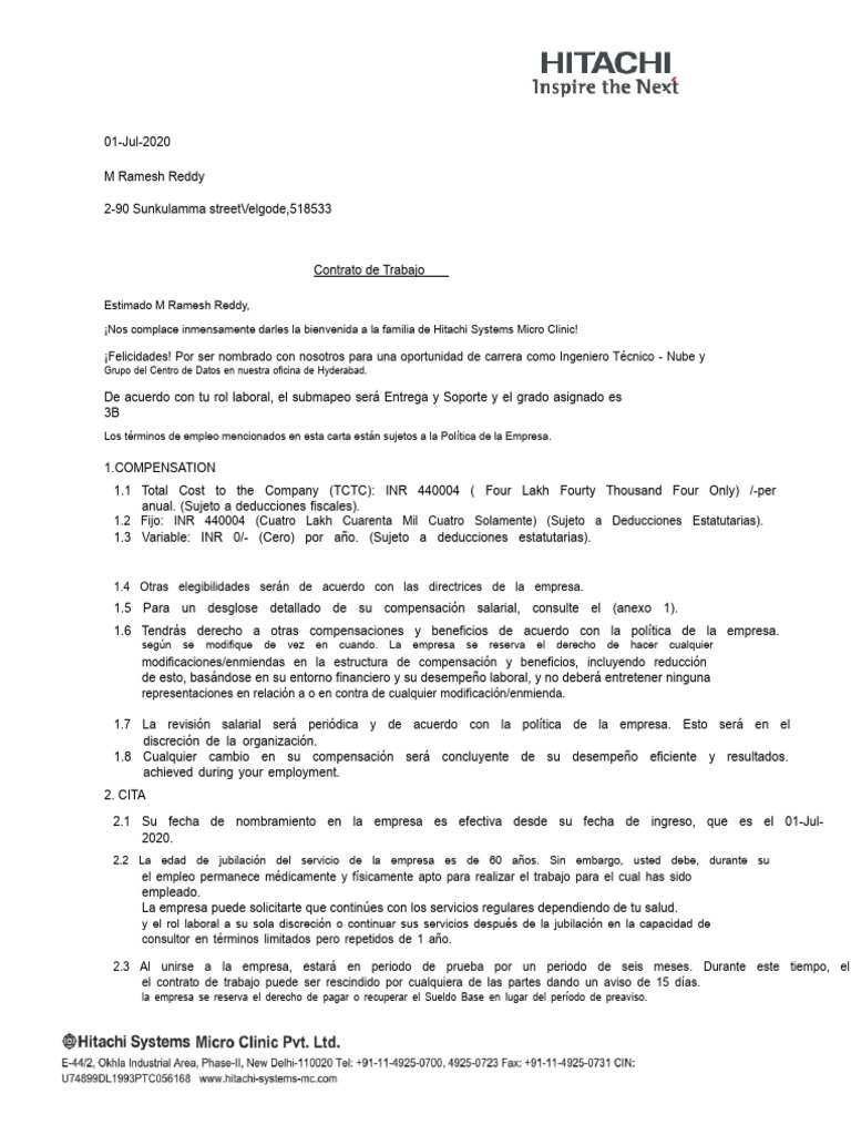 Carta_de_Cita_(Con_Cabecera) M. Ramesh Reddy M6619 | PDF | Business ...