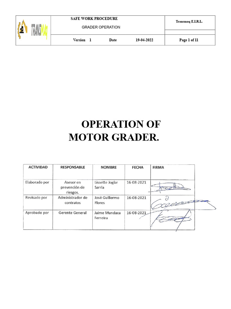 Grader Procedure | PDF