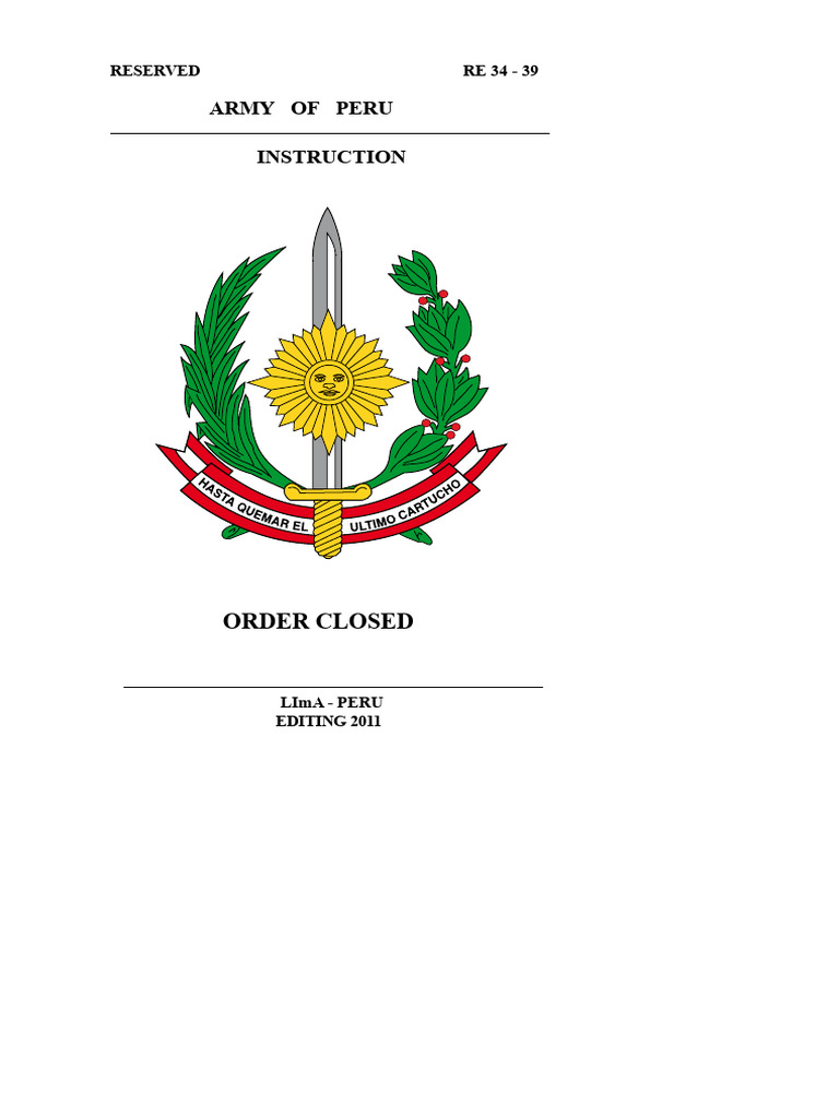 Army of Peru Closed Order Instruction | PDF | Military | Company ...