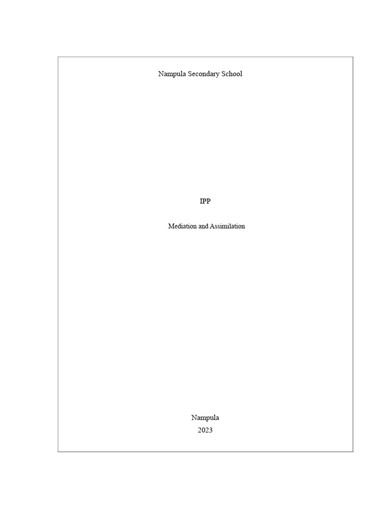 Mediation and Assimilation in Education | PDF | Methodology | Learning