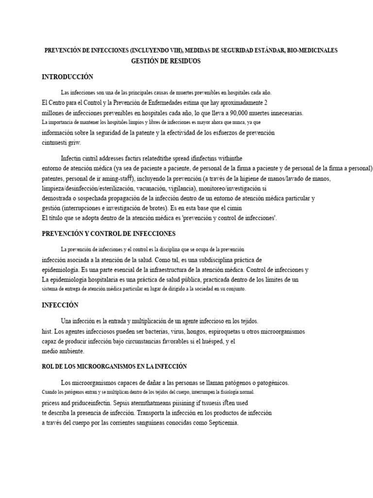 Prevención y Control de Infecciones Hospitalarias | PDF | Lavado de ...