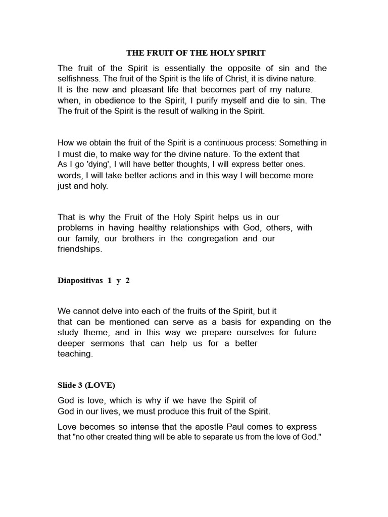 Understanding the Fruit of the Spirit | PDF | Fruit Of The Holy Spirit ...