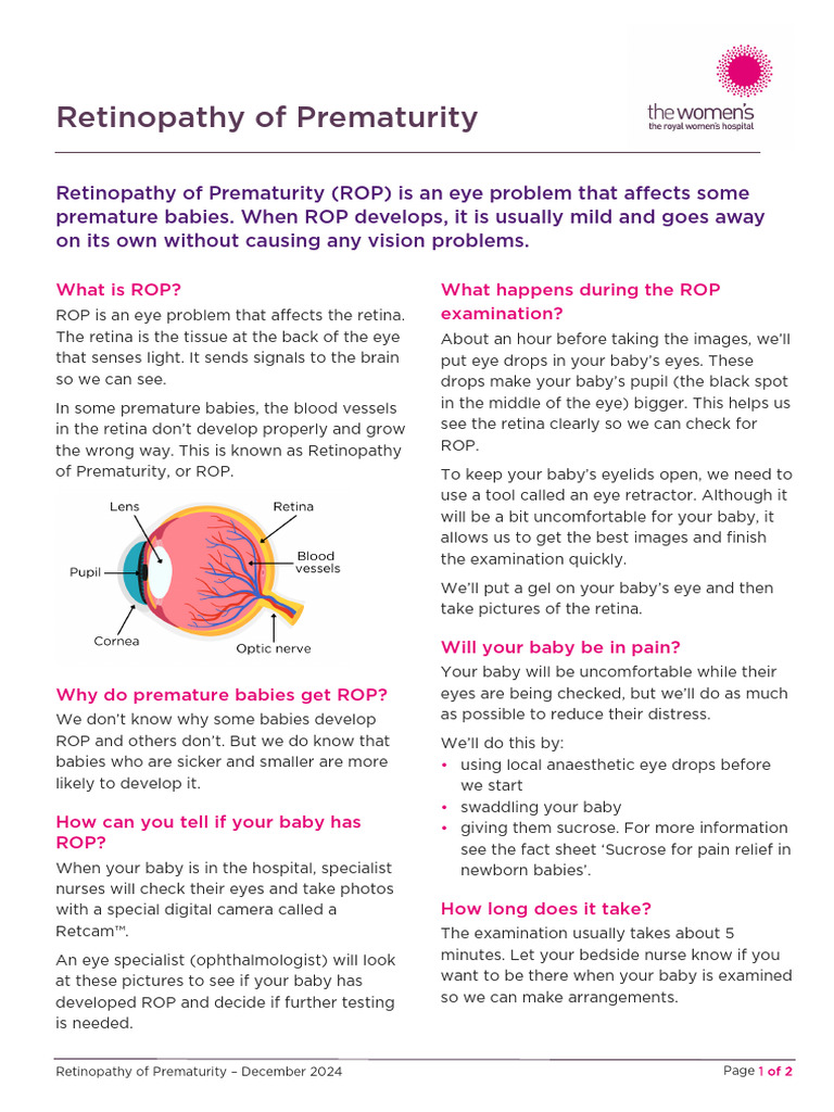 Retinopathy of Prematurity 241218 | PDF | Vision | Visual System