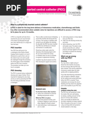 Understanding PICC Lines: Care & Risks | PDF | Medical Specialties |  Clinical Medicine