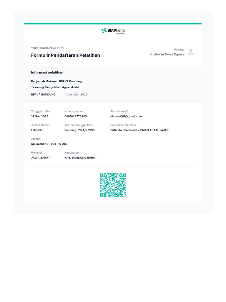 Training Registration Form | PDF