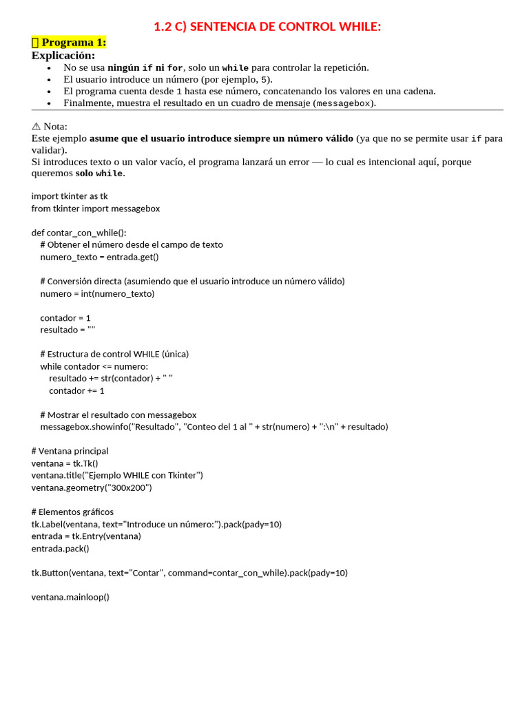 Ejemplos de Programas con While en Python | PDF | Programación de ...