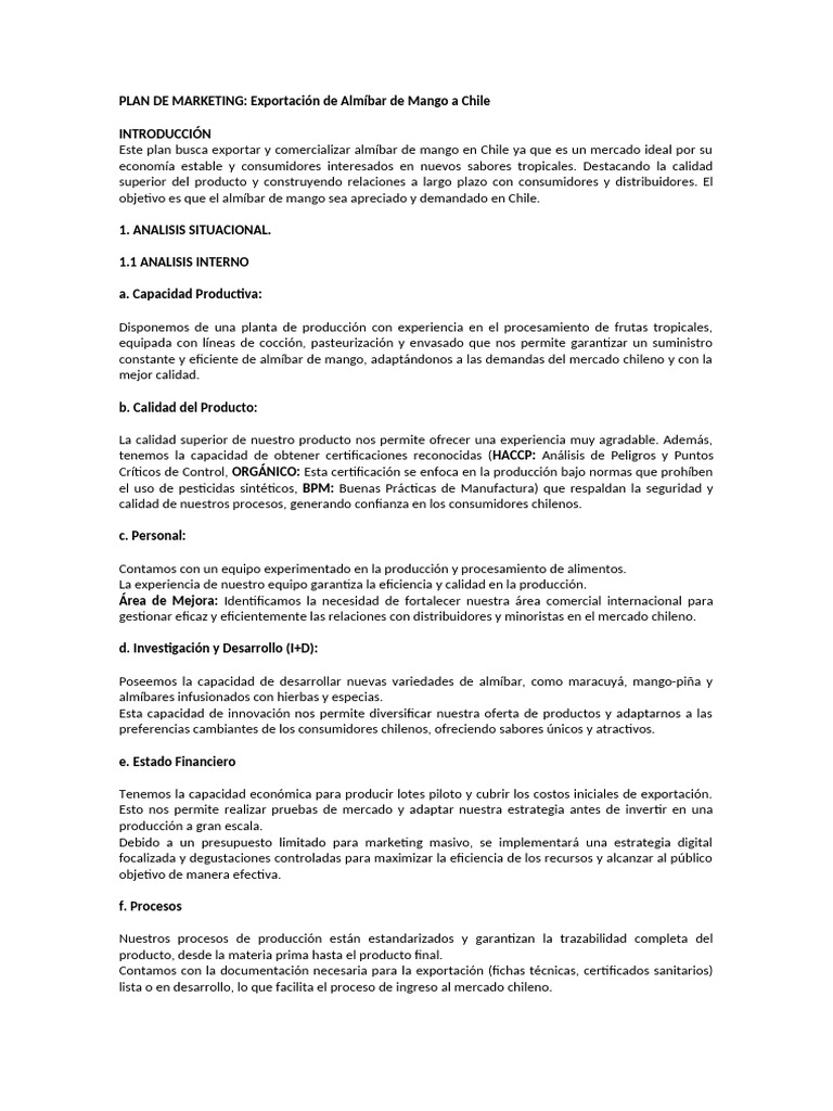 Plan de Marketing | PDF | Marketing | Mercado (economía)