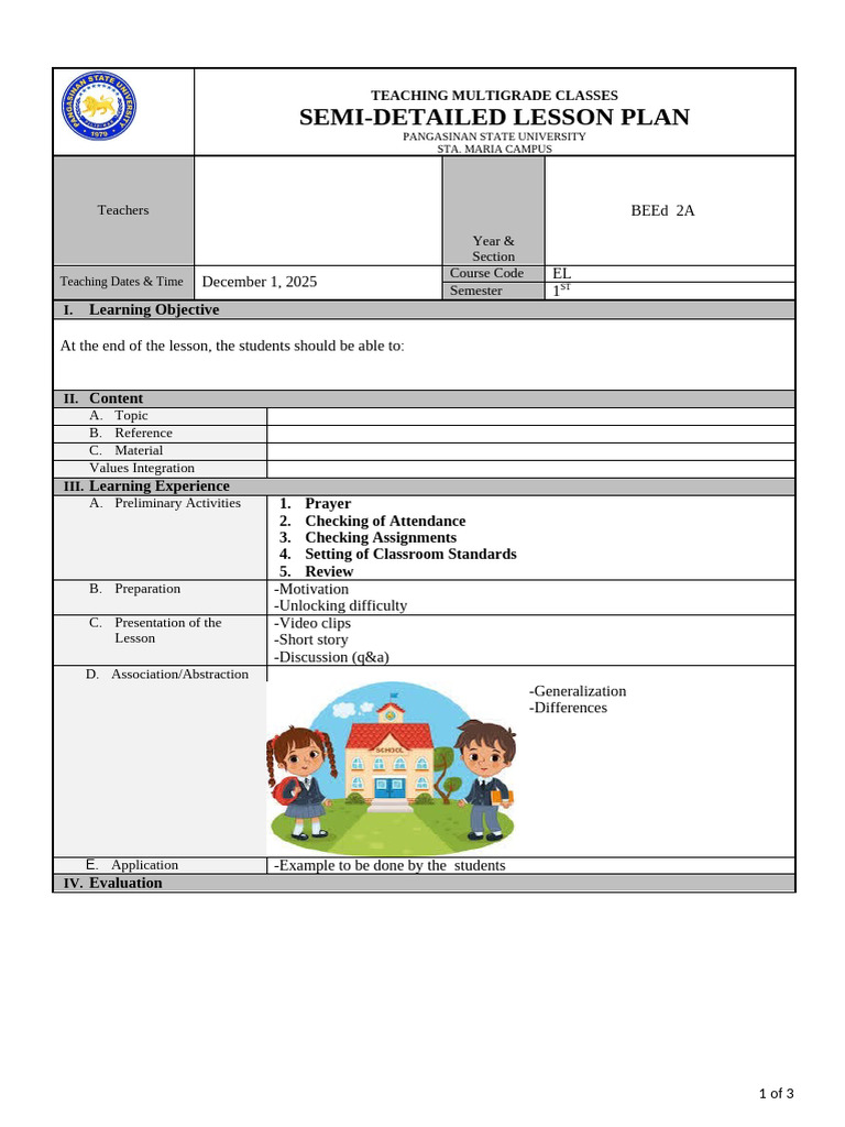 Multigrade Class Lesson Plan Guide | PDF
