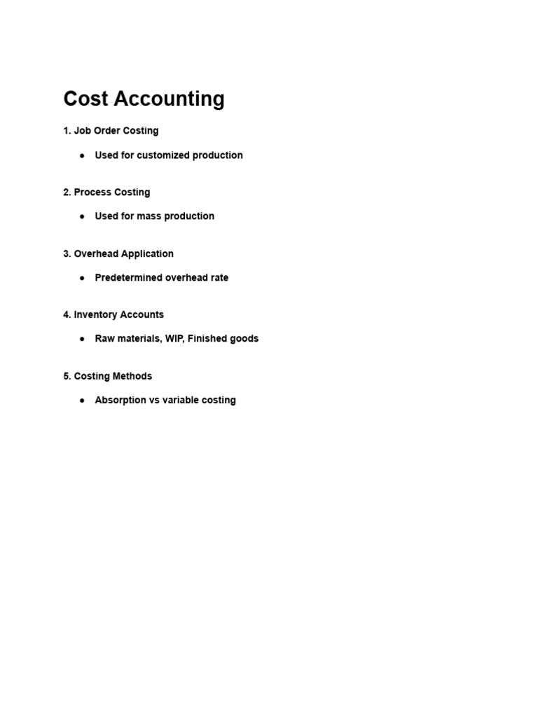 Cost Accounting Methods Explained | PDF