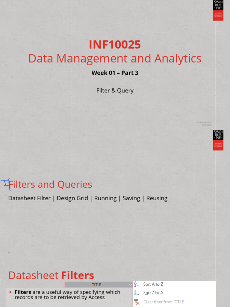 INF10025 Lecture 1 - Part 3 | PDF | Information Retrieval | Databases