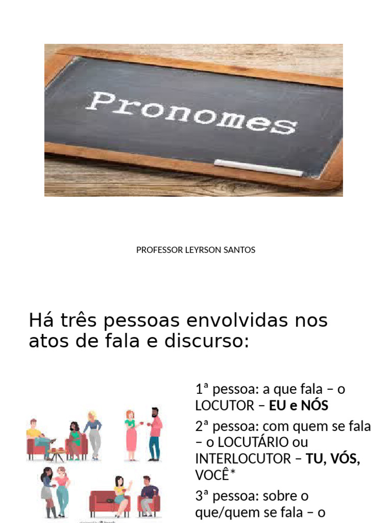 Uso e Tipos de Pronomes na Língua Portuguesa | PDF | Pronome | Assunto ...