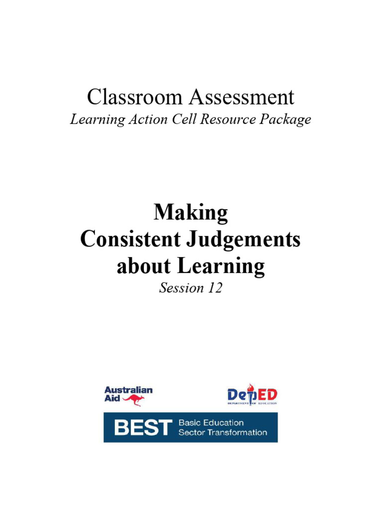 Classroom Assessment Judgement Guide | PDF | Educational Assessment ...