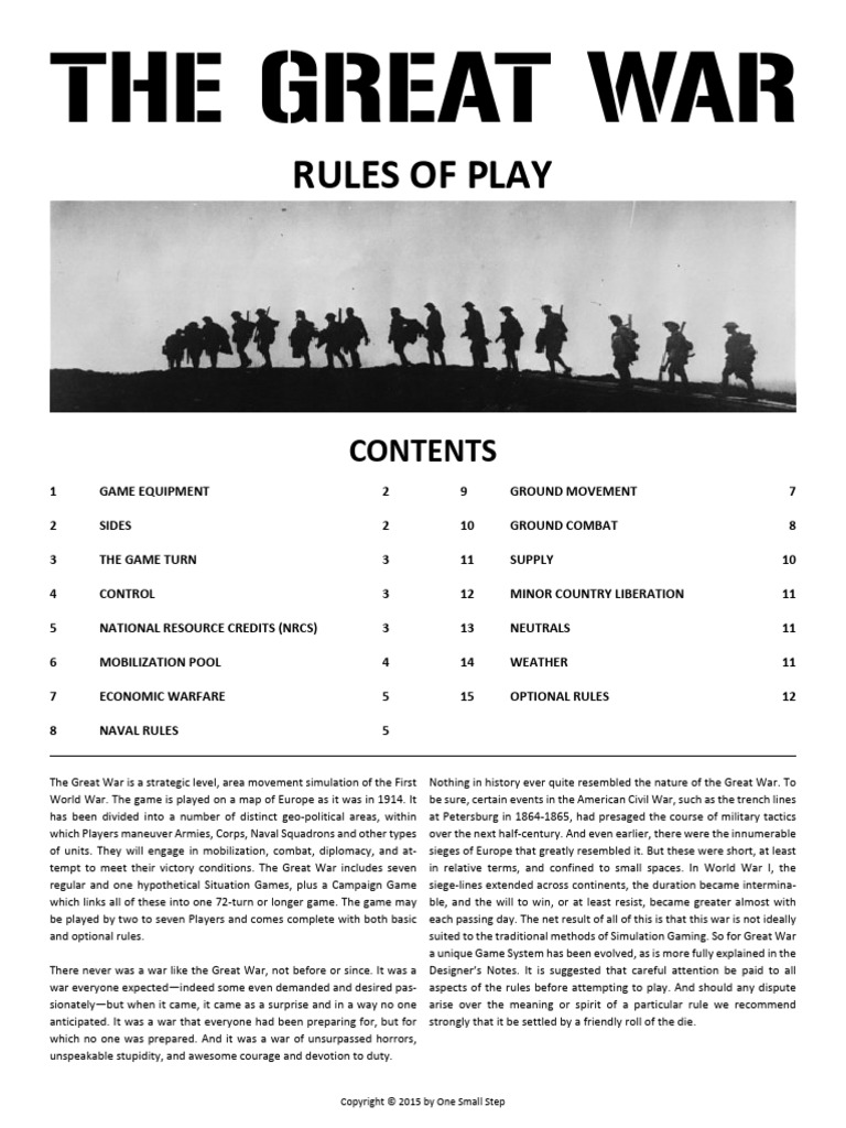 The Great War: Strategic Game Rules | PDF | Navies | Amphibious Warfare