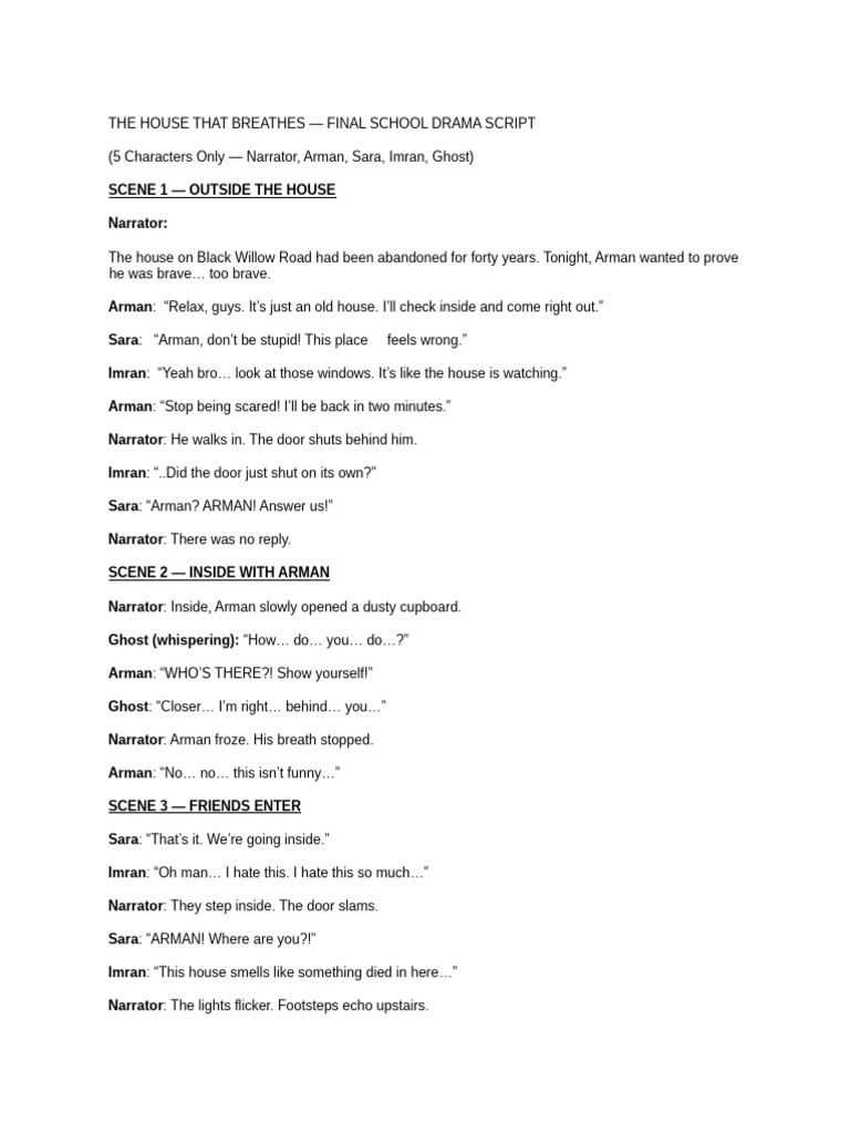 Haunted House Drama Script | PDF