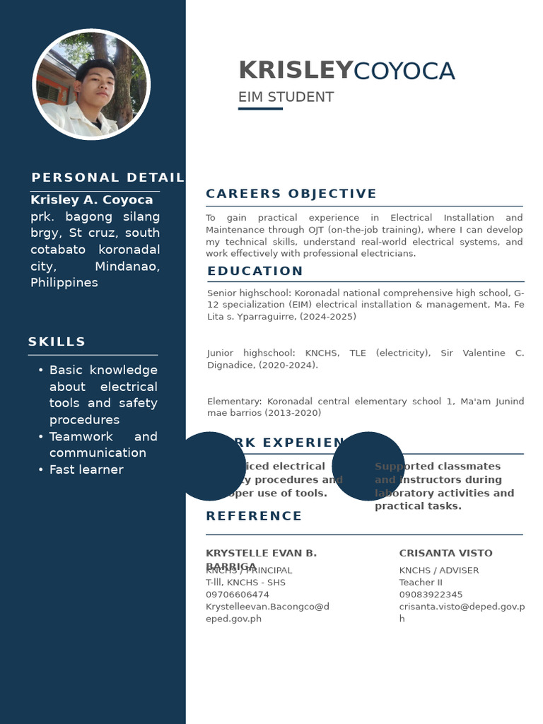 Krisley Coyoca: EIM Student Profile | PDF