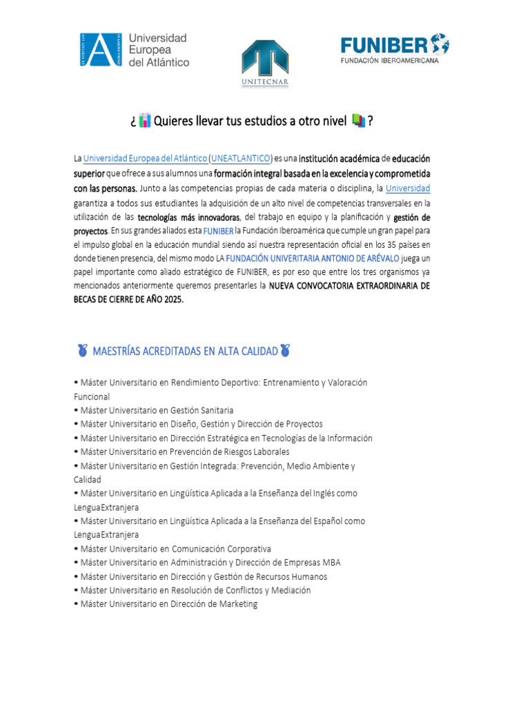 Convocatoria de Becas para Maestrías 2025 | PDF