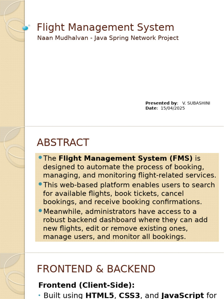Flight Management System Overview | PDF | Mobile App | Databases