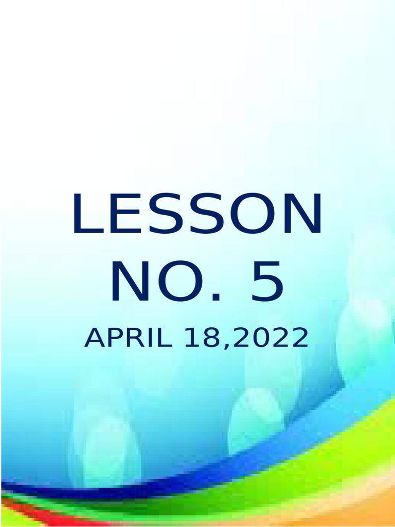 Lesson No. 5 | PDF
