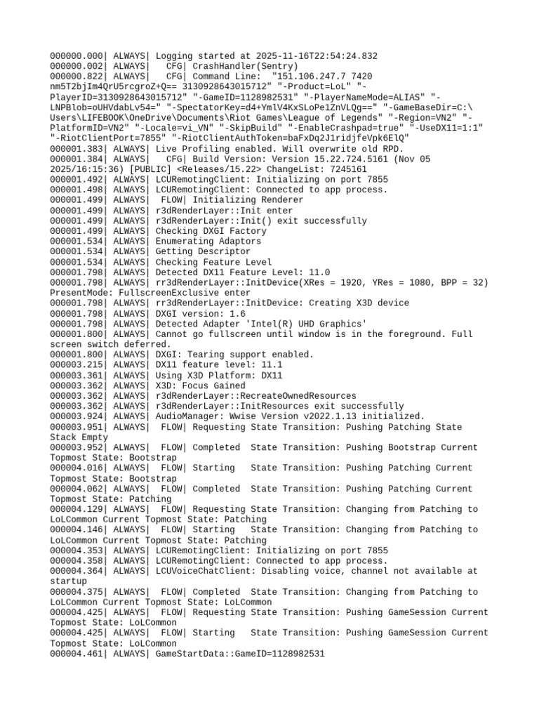 League of Legends Game Log Details | PDF | Computing | Computer ...