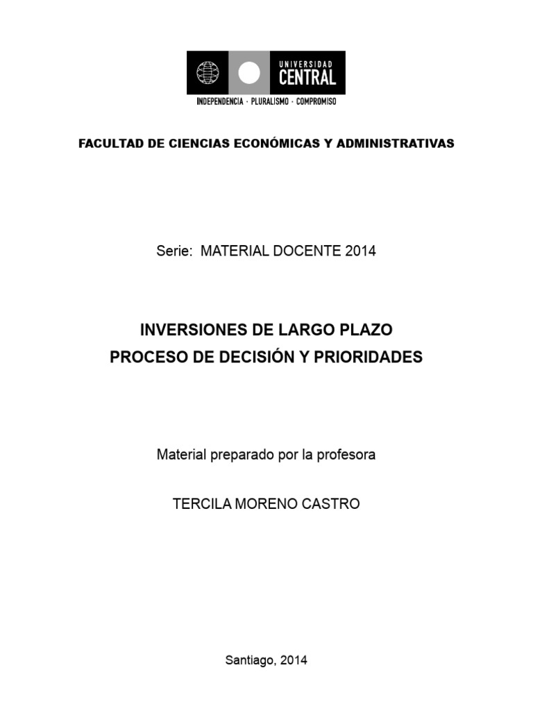 Inversiones a Largo Plazo: Decisiones Clave | PDF | Toma de decisiones ...