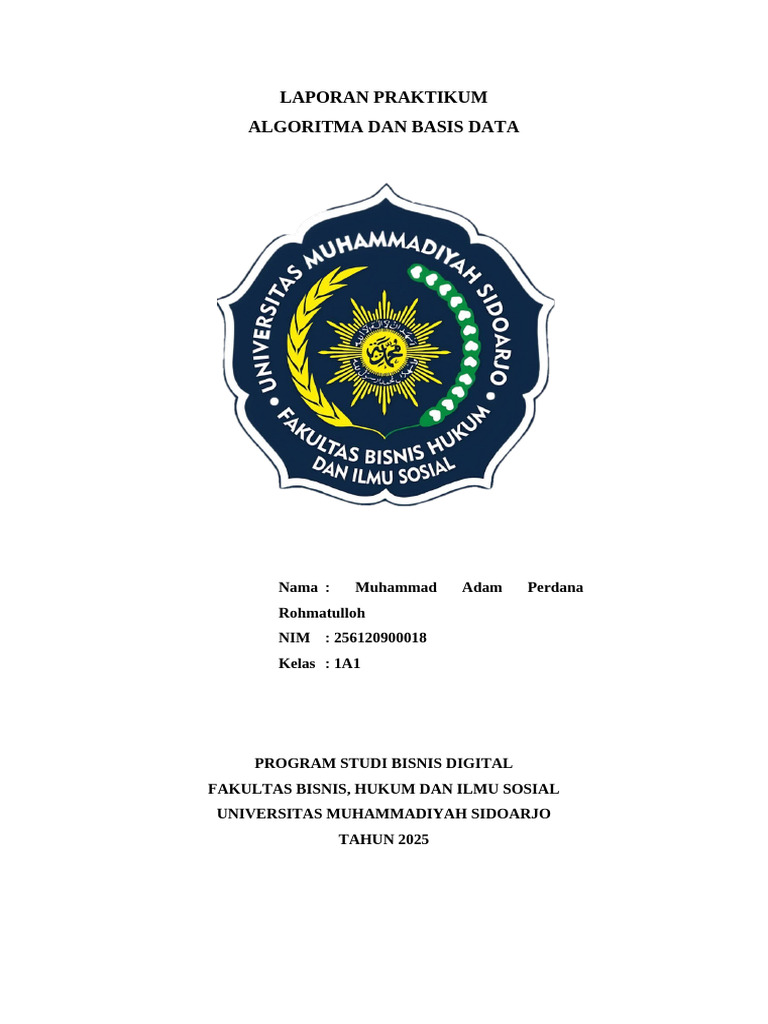 Laporan Praktikum Algoritma dan Basis Data | PDF
