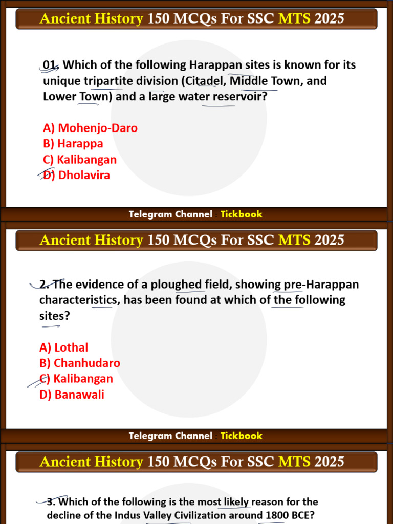 150 Ancient History MCQs for SSC MTS 2025 | PDF | Ashoka | Vedas