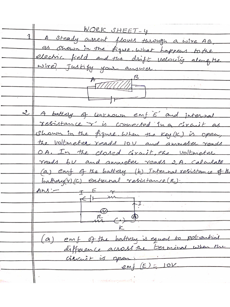 Physics Work Sheet-4 | PDF