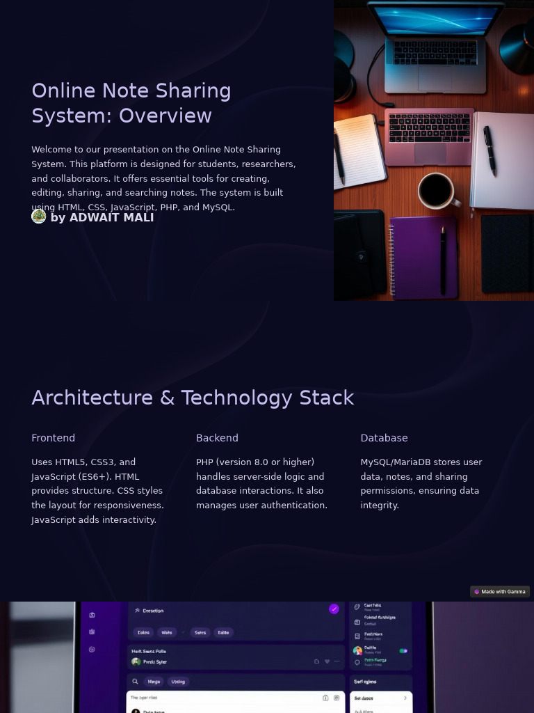 Online Note Sharing System Overview | PDF
