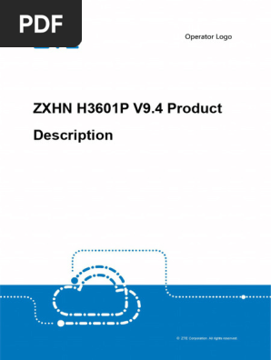 ZXHN H3601P V9.4 Gateway Overview | PDF | Wi Fi | Computer Network