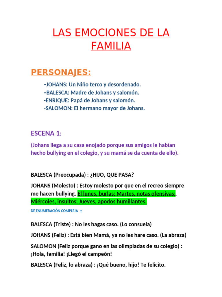 Las Emociones de La Familia | PDF