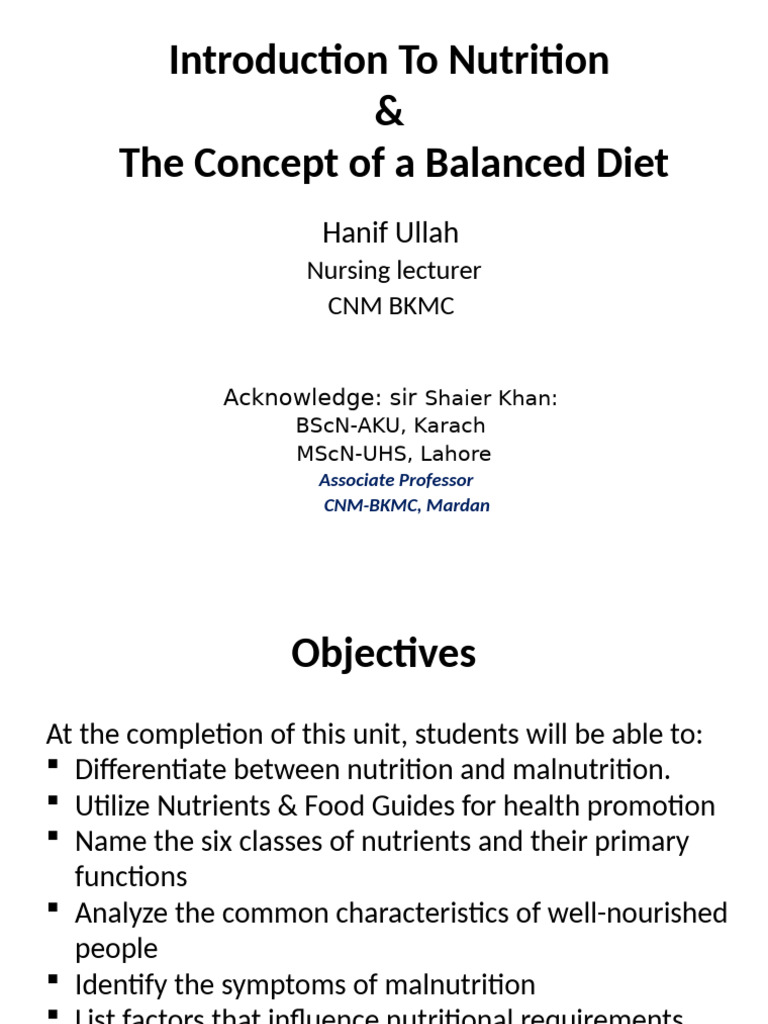 Introduction To Nutrition | PDF | Nutrients | Food Energy