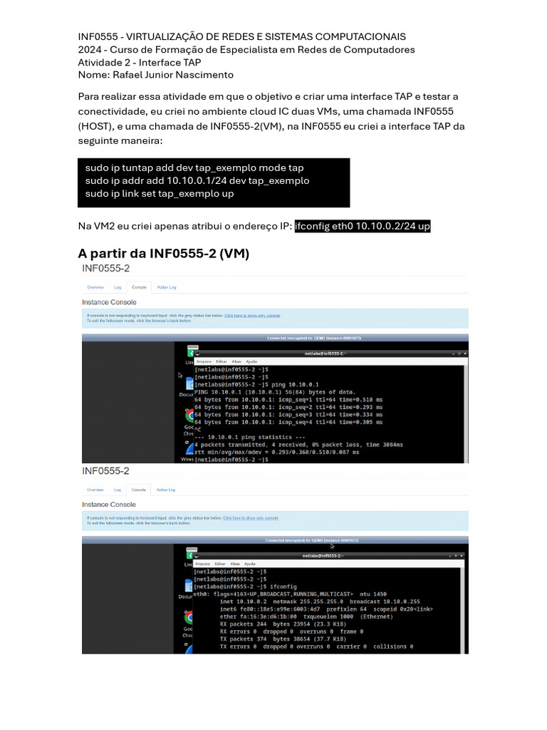 Criação e Teste de Interface TAP em VMs | PDF